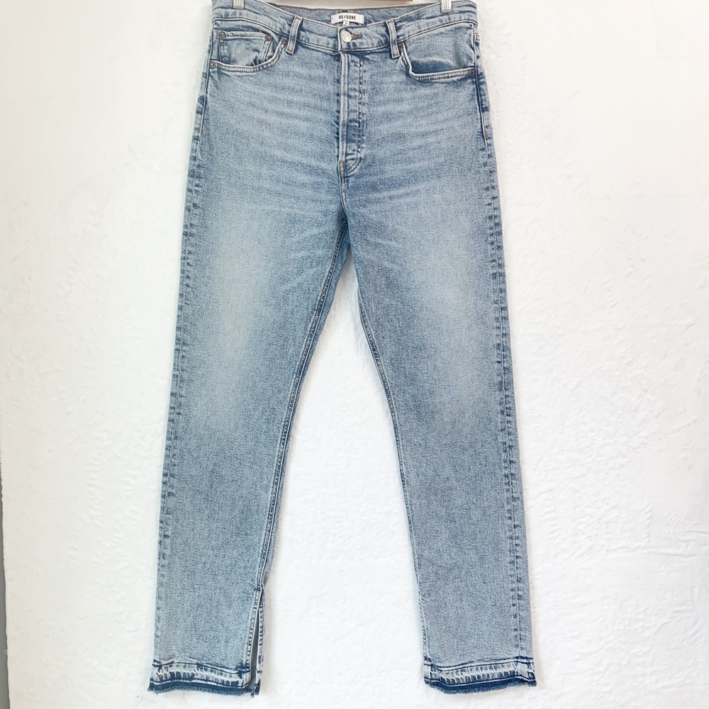 RE/DONE 70's High Rise Skinny Boot Released Hem Jeans in Opal Indigo Sz 32 - Picture 2 of 15